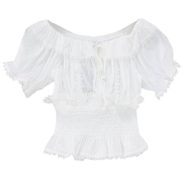 Γυναικεία μπλούζα με γυμνούς ώμους και ελαστική μέση