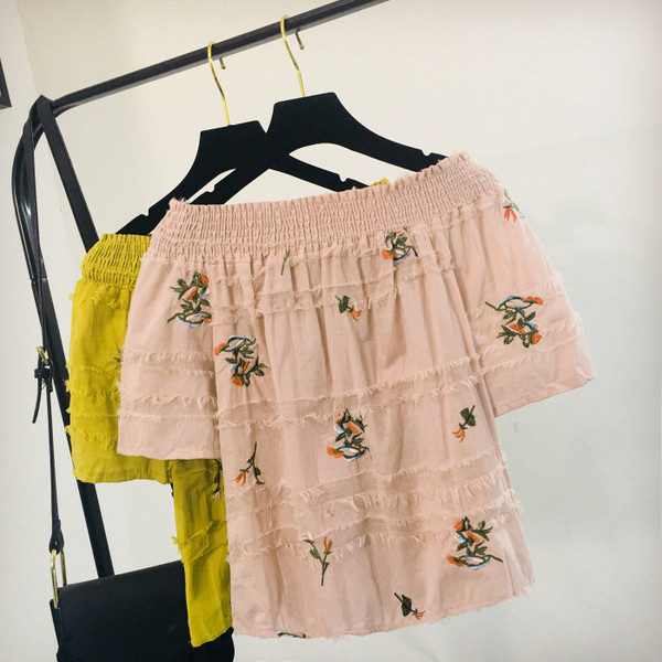 Bluza casual dama cu broderie colorata