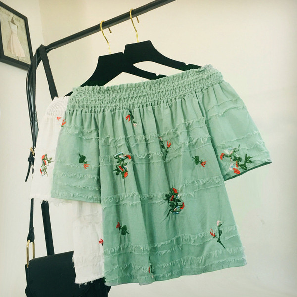 Bluza casual dama cu broderie colorata