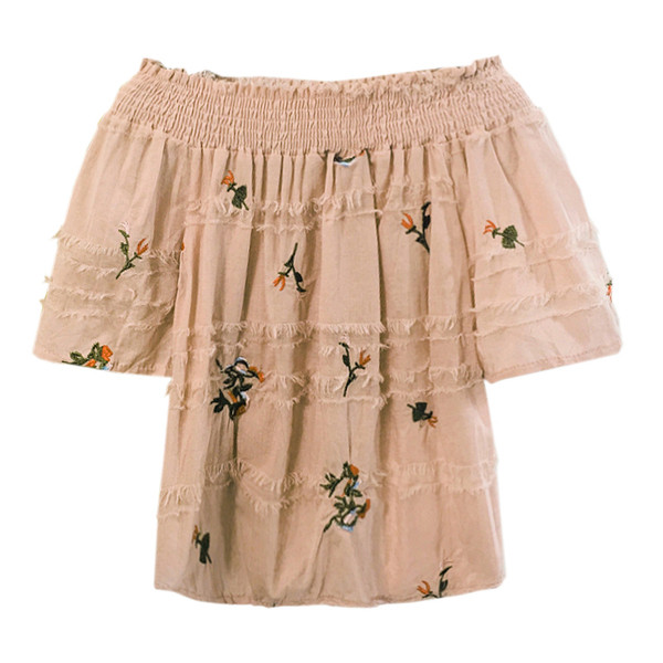 Bluza casual dama cu broderie colorata