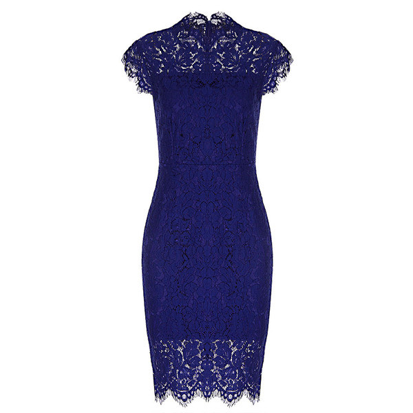 Μοντέρνο γυναικείο φόρεμα  με δαντέλα και φαρδιές λωρίδες σε τέσσερα χρώματα