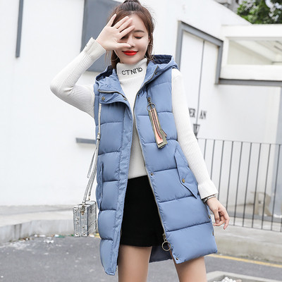 Γυναικείο γιλέκο με κουκούλα και κουμπιά σε τρία χρώματα