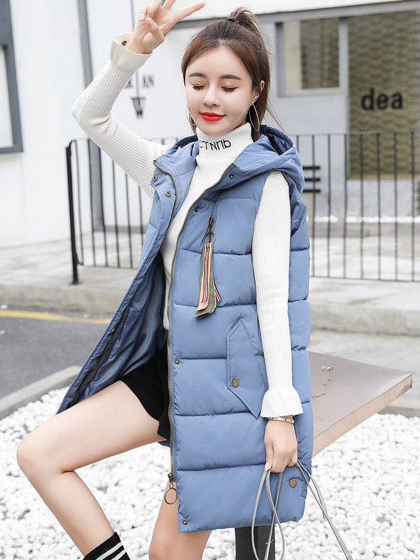 Γυναικείο γιλέκο με κουκούλα και κουμπιά σε τρία χρώματα