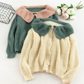 Μοντέρνα γυναικεία ζακέτα σε τέσσερα χρώματα με οβάλ ντεκολτέ