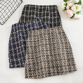 Női rövid szoknya három színben, magas derékkal és cipzárral