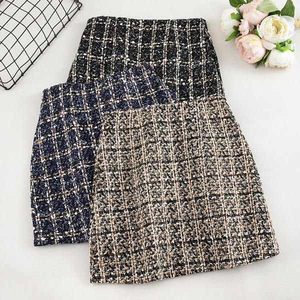 Női rövid szoknya három színben, magas derékkal és cipzárral