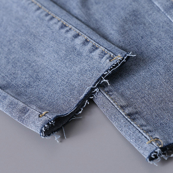 Blugi de dama moderni drepti cu talie inalta in albastru