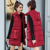 Γυναικείο γιλέκο με τσέπες και κουκούλα σε διάφορα χρώματα