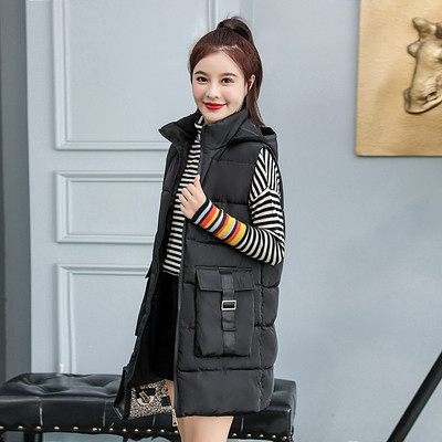 Γυναικείο γιλέκο με τσέπες και κουκούλα σε διάφορα χρώματα