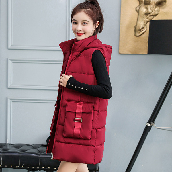 Γυναικείο γιλέκο με τσέπες και κουκούλα σε διάφορα χρώματα