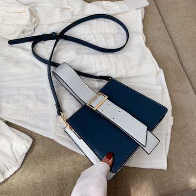 Κομψή γυναικεία τσ΄νατα σε μαύρο, ροζ, μπλε και καφέ χρώμα με λουρί