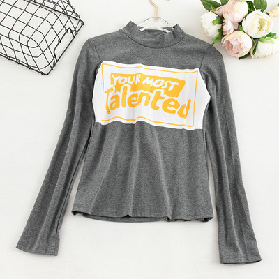 Καθημερινή γυναικεία μπλούζα σε τέσσερα χρώματα με εφαρμογή και μακρύ μανίκι