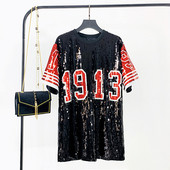 Flitteres női póló - hosszú modell