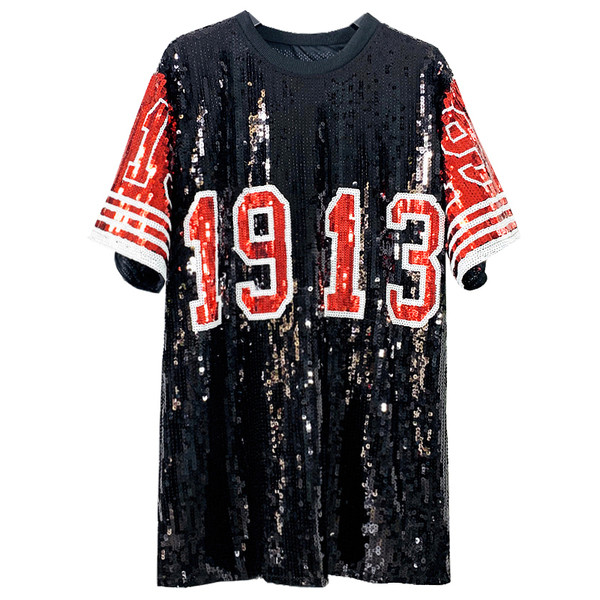 Flitteres női póló - hosszú modell