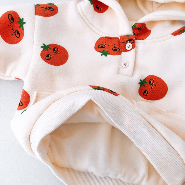 Νέο μοντέλο βρεφικό φούτερ με κουκούλα σε κίτρινο και λευκό  χρώμα με σχέδιο για κορίτσια