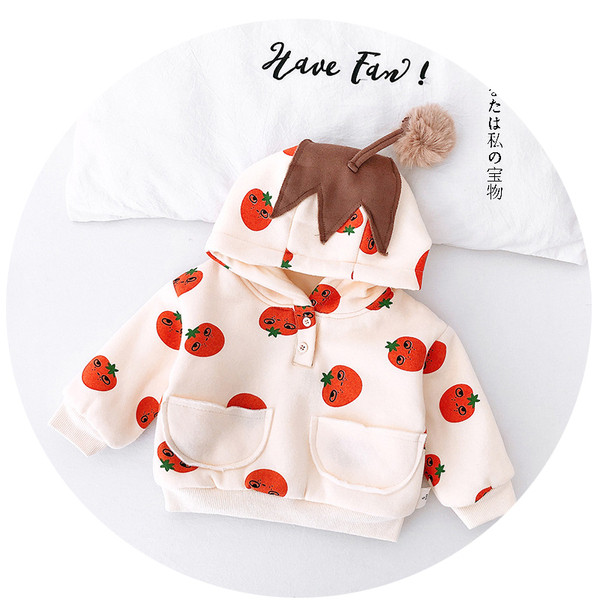 Νέο μοντέλο βρεφικό φούτερ με κουκούλα σε κίτρινο και λευκό  χρώμα με σχέδιο για κορίτσια