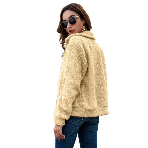 Καθημερινό  γυναικεία φούτερ με φερμουάρ και ψηλό γιακά σε μπλε και μπεζ χρώμα