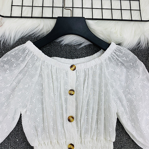 Bluza de dama cu talie elastica si nasturi in mai multe culori