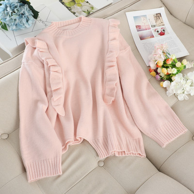 Ασύμμετρο γυναικείο πουλόβερ με ωοειδές λαιμόκοψη σε διάφορα χρώματα