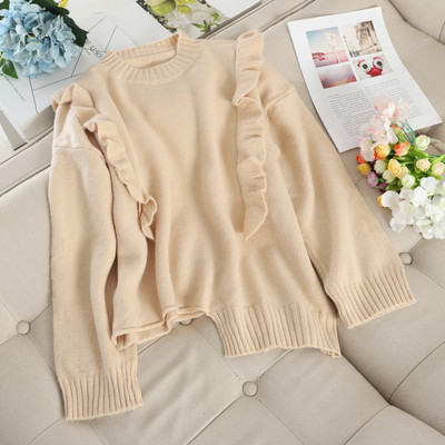 Ασύμμετρο γυναικείο πουλόβερ με ωοειδές λαιμόκοψη σε διάφορα χρώματα