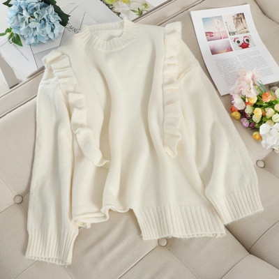 Ασύμμετρο γυναικείο πουλόβερ με ωοειδές λαιμόκοψη σε διάφορα χρώματα