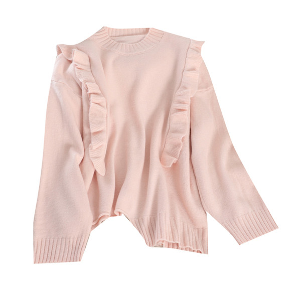 Ασύμμετρο γυναικείο πουλόβερ με ωοειδές λαιμόκοψη σε διάφορα χρώματα