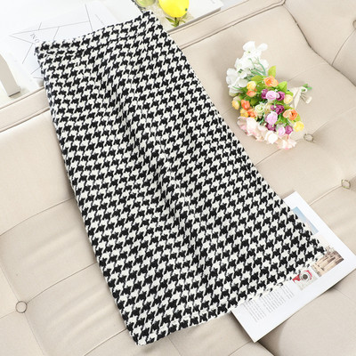 Стилна дамска пола Slim модел в черен и кафяв цвят