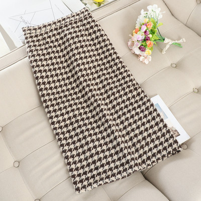 Стилна дамска пола Slim модел в черен и кафяв цвят