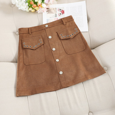 Fusta scurta de dama model nou cu buzunare si nasturi in mai multe culori