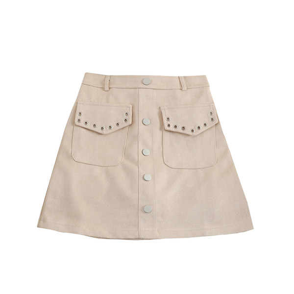 Fusta scurta de dama model nou cu buzunare si nasturi in mai multe culori