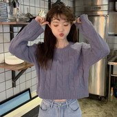 Μοντέρνα γυναικεία κοντή μπλούζα με ωοειδές λαιμόκοψη σε διάφορα χρώματα