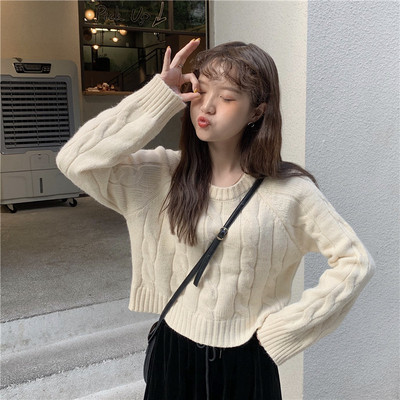 Μοντέρνα γυναικεία κοντή μπλούζα με ωοειδές λαιμόκοψη σε διάφορα χρώματα