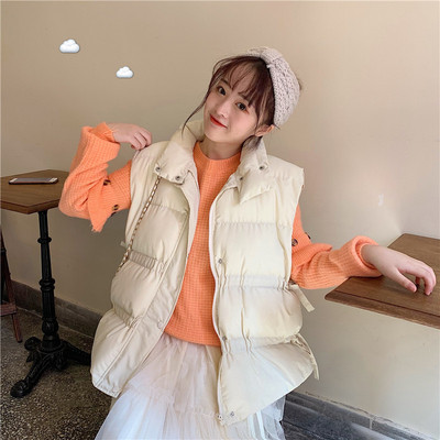 Vesta de actualitate dama in doua culori cu guler inalt