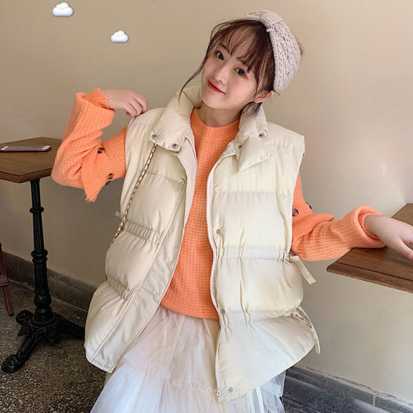 Vesta de actualitate dama in doua culori cu guler inalt