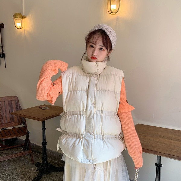 Vesta de actualitate dama in doua culori cu guler inalt