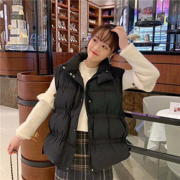 Vesta de actualitate dama in doua culori cu guler inalt