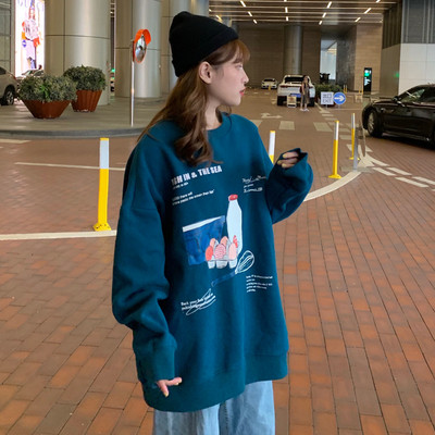 Bluza larga dama casual in trei culori cu aplicatie