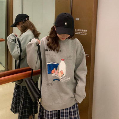 Bluza larga dama casual in trei culori cu aplicatie