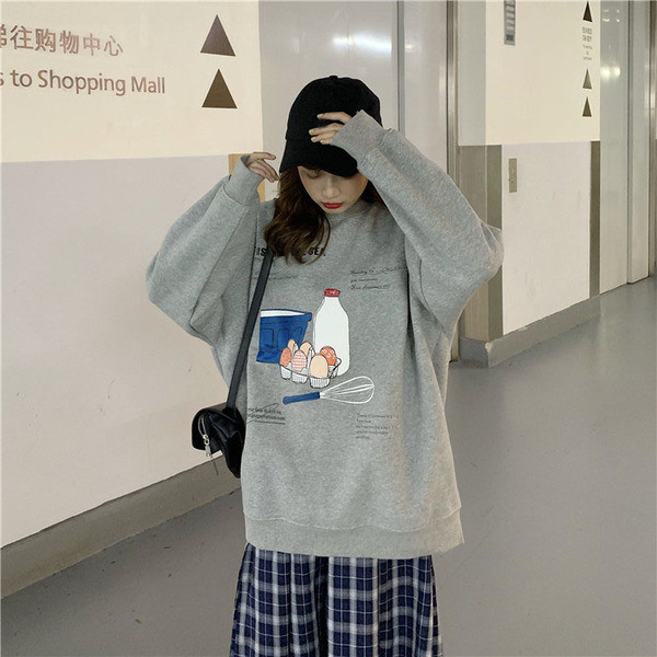 Bluza larga dama casual in trei culori cu aplicatie