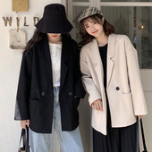 Дамско дълго палто в два цвята с копче и джобове