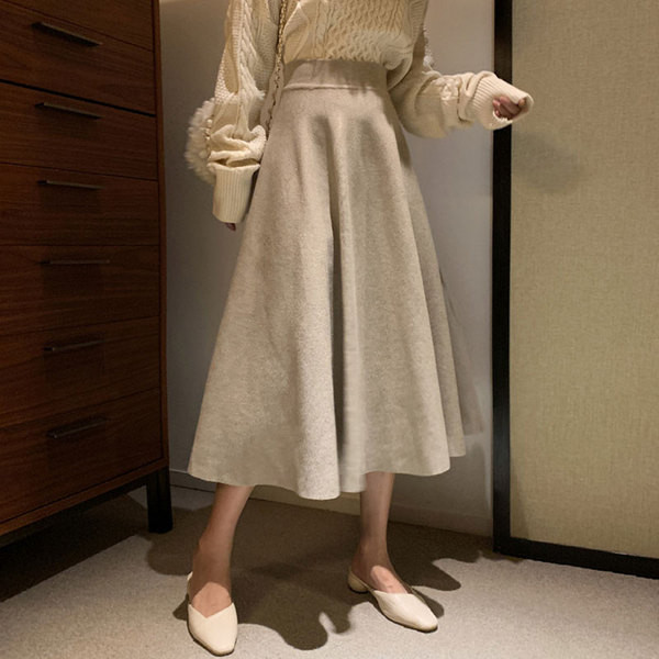 Fusta lunga de dama croiata in doua culori cu talie inalta