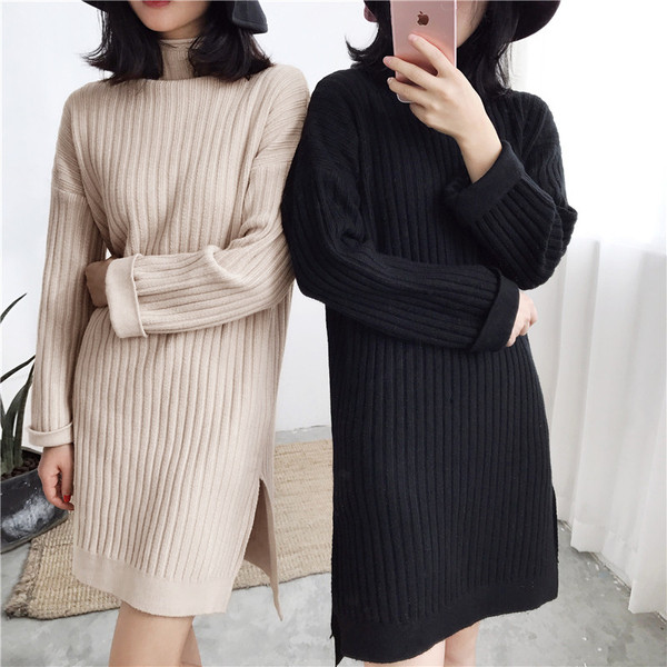 Modern női hosszú ruha egyenes modell két színben