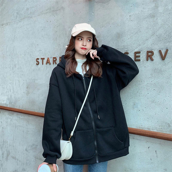 Casual γυναικείο φούτερ  σε τρία χρώματα μαύρο, πράσινο και λευκό με φερμουάρ