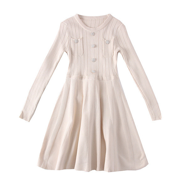 Casual Μακρυμάνικο γυναικείο φόρεμα με κουμπιά σε πολλαπλά χρώματα 