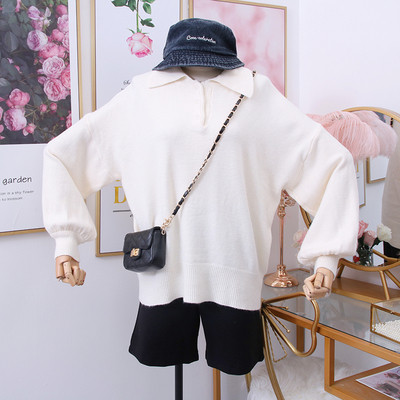 Pulover de dama model nou, cu guler si nasturi clasici