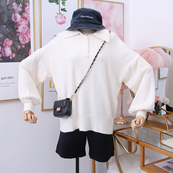 Pulover de dama model nou, cu guler si nasturi clasici