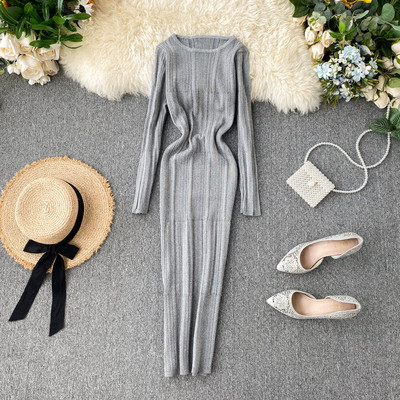 Rochie casual de dama cu decolteu rotund in mai multe culori