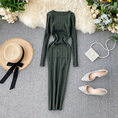 Rochie casual de dama cu decolteu rotund in mai multe culori