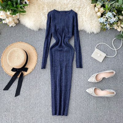 Rochie casual de dama cu decolteu rotund in mai multe culori