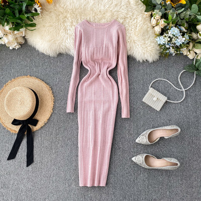 Rochie casual de dama cu decolteu rotund in mai multe culori